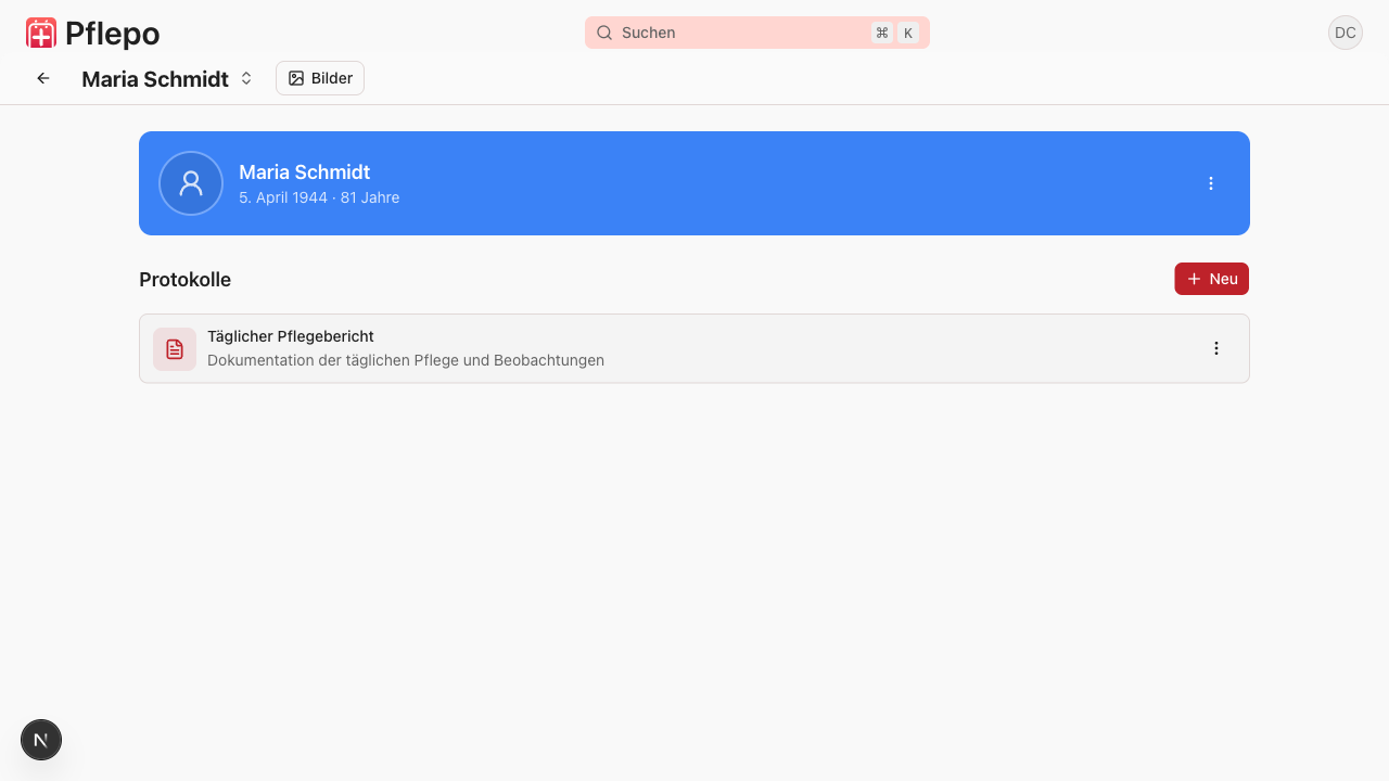 Pflege einfach dokumentieren